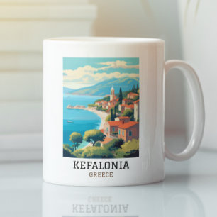 Kefalonia Greece Retro Vintage Travel Kaffeetasse