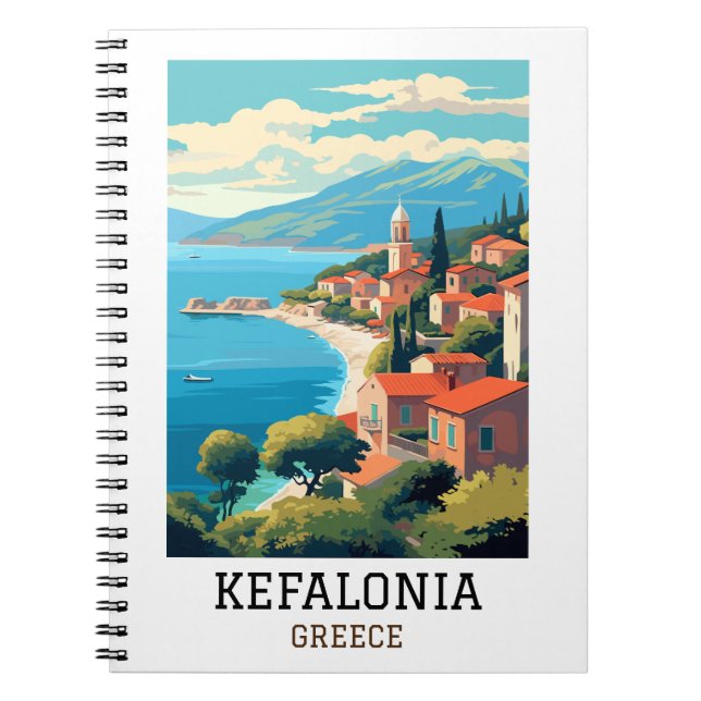 Kefalonia Greece Retro Vintage Travel Notizblock (Vorderseite)