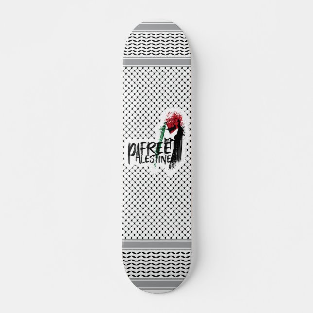 Keffiyeh Freies Palästina Skateboard (Vorne)