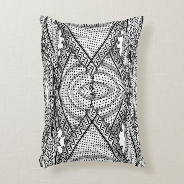 Keffiyeh palästinensischer Scarf Traditionelles Ge Dekokissen (Vorderseite(Vertikal))