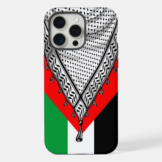 Keffiyeh palästinensischer Scarf Traditionelles Ge iPhone 15 Pro Max Hülle (Rückseite)