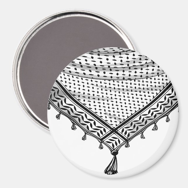 Keffiyeh palästinensischer Scarf Traditionelles Ge Magnet (Vorderseite/Rückseite)