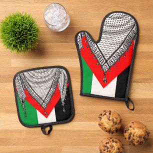 Keffiyeh palästinensischer Scarf Traditionelles Ge Ofenhandschuh & Topflappen-Set