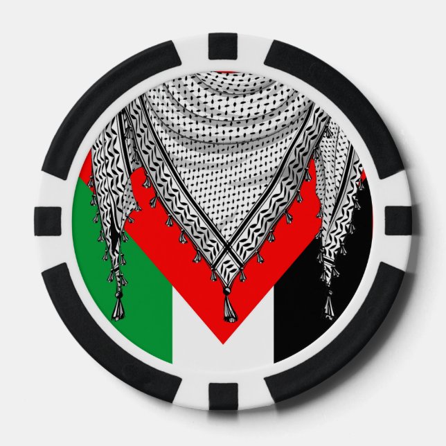 Keffiyeh palästinensischer Scarf Traditionelles Ge Pokerchips (Vorderseite)