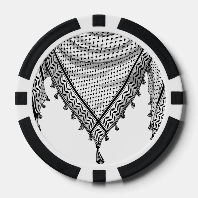 Keffiyeh palästinensischer Scarf Traditionelles Ge Pokerchips (Vorderseite)