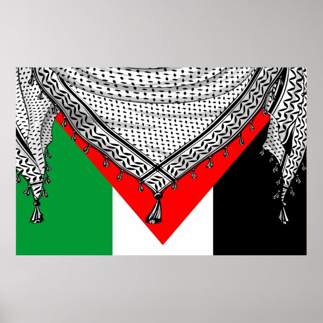 Keffiyeh palästinensischer Scarf Traditionelles Ge Poster (Vorne)