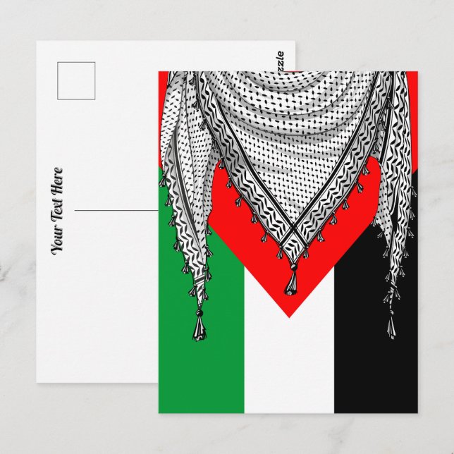 Keffiyeh palästinensischer Scarf Traditionelles Ge Postkarte (Vorne/Hinten)