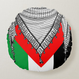 Keffiyeh palästinensischer Scarf Traditionelles Ge Rundes Kissen