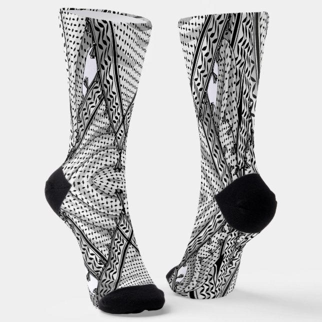 Keffiyeh palästinensischer Scarf Traditionelles Ge Socken (Gewinkelt)