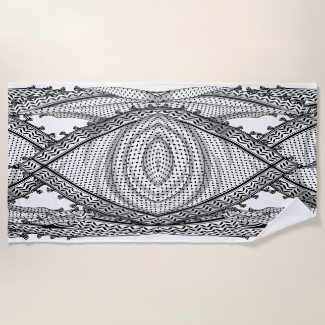 Keffiyeh palästinensischer Scarf Traditionelles Ge Strandtuch (Vorderseite)