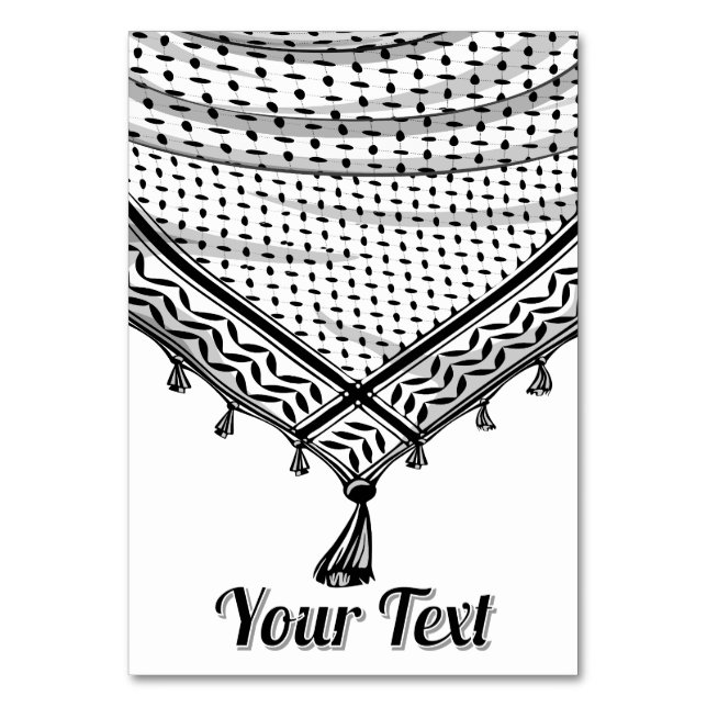 Keffiyeh palästinensischer Scarf Traditionelles Ge Tischnummer (Vorderseite)