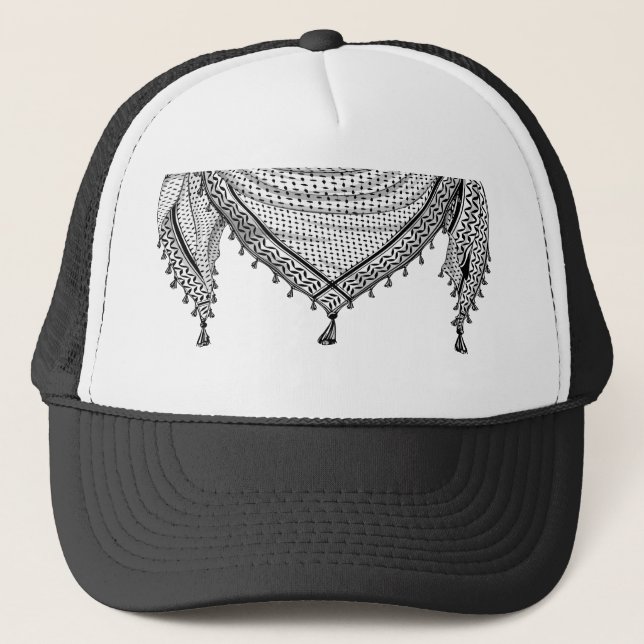 Keffiyeh palästinensischer Scarf Traditionelles Ge Truckerkappe (Vorderseite)