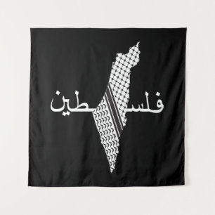 Keffiyeh Palestine Pattern Map Wandteppich
