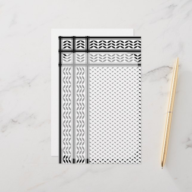 Keffiyeh-Symbol des palästinensischen Widerstandsm Briefpapier (Vorderseite/Rückseite Beispiel)
