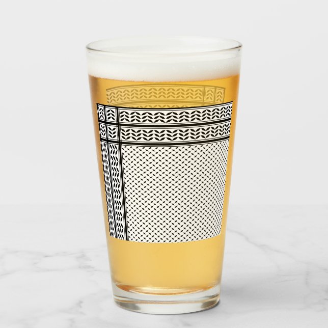 Keffiyeh-Symbol des palästinensischen Widerstandsm Glas (Vorne (Gefüllt))