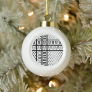 Keffiyeh-Symbol des palästinensischen Widerstandsm Keramik Kugel-Ornament