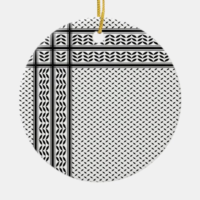 Keffiyeh-Symbol des palästinensischen Widerstandsm Keramik Ornament (Vorne)