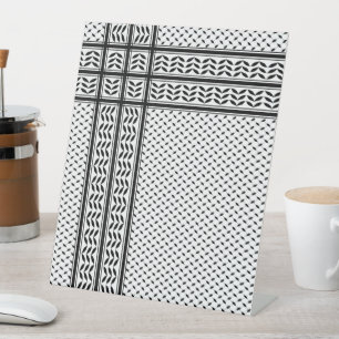 Keffiyeh-Symbol des palästinensischen Widerstandsm Sockelschild