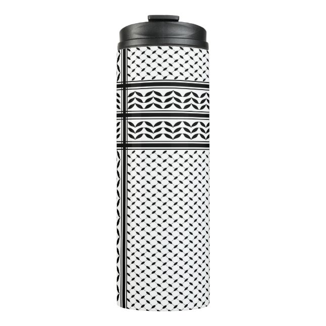 Keffiyeh-Symbol des palästinensischen Widerstandsm Thermosbecher (Vorderseite)