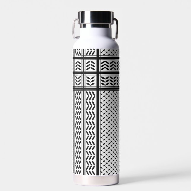 Keffiyeh-Symbol des palästinensischen Widerstandsm Trinkflasche (Vorne)