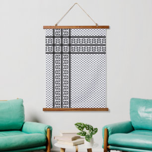 Keffiyeh-Symbol des palästinensischen Widerstandsm Wandteppich Mit Holzrahmen