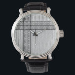 Keffiyeh Symbol of Palestine Resistance Pattern Armbanduhr<br><div class="desc">Fast forward to the 1960s and the rise of the Palestinian resistance movement,  the prominent Palestinian politician,  Yasser Arafat,  further solidified this meaning behind the keffiyeh. The keffiyeh became Arafat’s personal trademark as he draped it over his right shoulder to resemble the pre-1948 map of Palestine.</div>