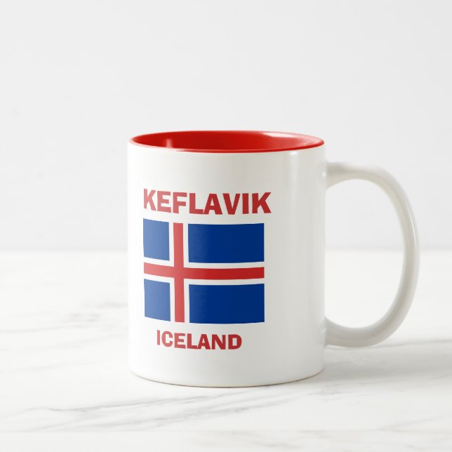 Keflavik, Code-Tasse Island-Flughafen-KEF Zweifarbige Tasse (Rechts)