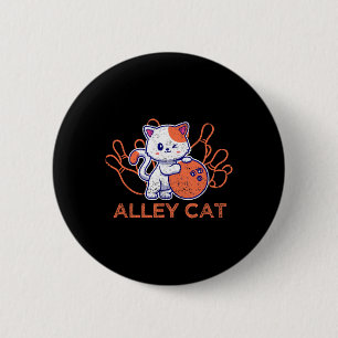 Kegelbahn-Katzen-Team Humor Lustiger Kegler Katzen Button