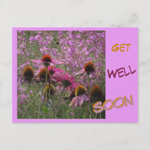 Kegelblumen-Kunden-Text Gute-Besserung-Grußkarte Postkarte