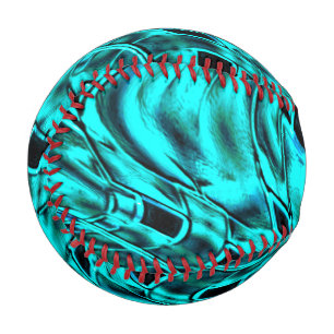Kegelförmige Quadrate spiegeln sich in einem zyani Baseball
