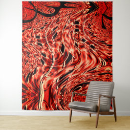 Kegelquadrate in Korallen oder Braunen gespiegelt Wandteppich