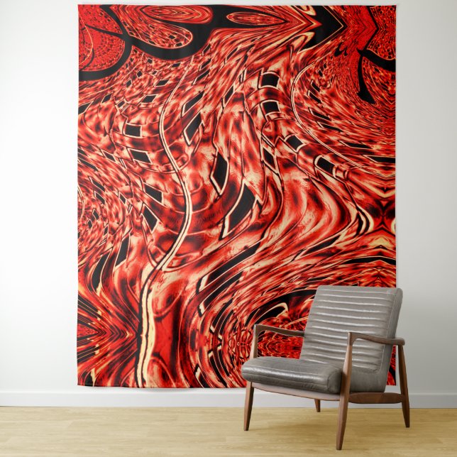 Kegelquadrate in Korallen oder Braunen gespiegelt Wandteppich (Beispiel)