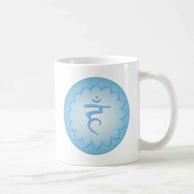 Kehle Chakra - hellblau Kaffeetasse (Rechts)