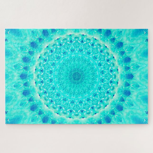 Kehle Chakra | Mandala-Kunst (Horizontal)