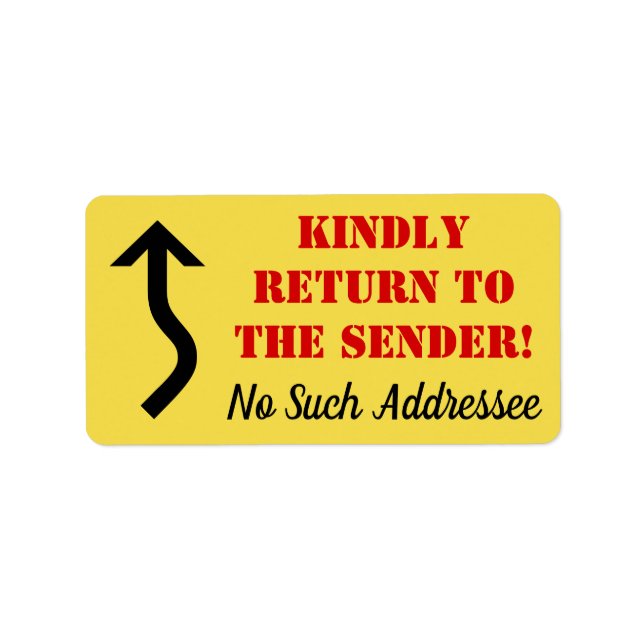 "Kehren Sie bitte zum Absender zurück!" "Kein solc Adressaufkleber (Vorne)