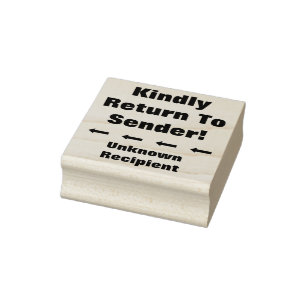 "Kehren Sie bitte zum Absender zurück!" "Unbekannt Gummistempel