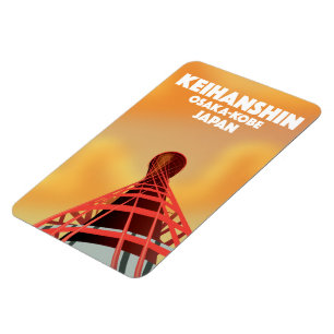 Keihanshin Osaka Kobe Japan Reiseposter Magnet
