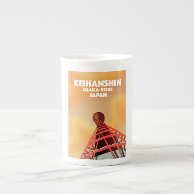Keihanshin Osaka Kobe Japan Reiseposter Prozellantasse (Vorderseite)