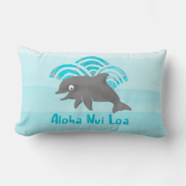 Keiki Watercolor Dolphin Wave Reversible Lendenkissen