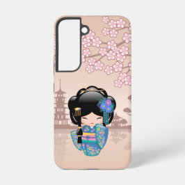 Keiko Kokeshi Doll - Blue Kimono Geisha Girl Samsung Galaxy Hülle