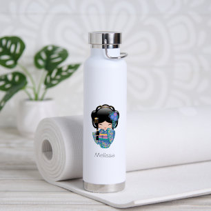 Keiko Kokeshi Doll - Blue Kimono Geisha Girl Trinkflasche