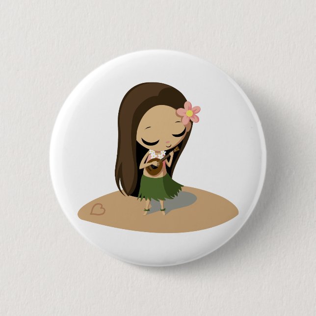 Keilana das Hula Mädchen Button (Vorderseite)