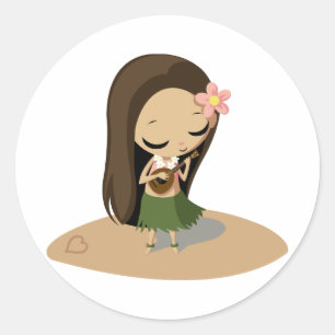 Keilana das Hula Mädchen Runder Aufkleber