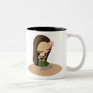 Keilana das Hula Mädchen Zweifarbige Tasse