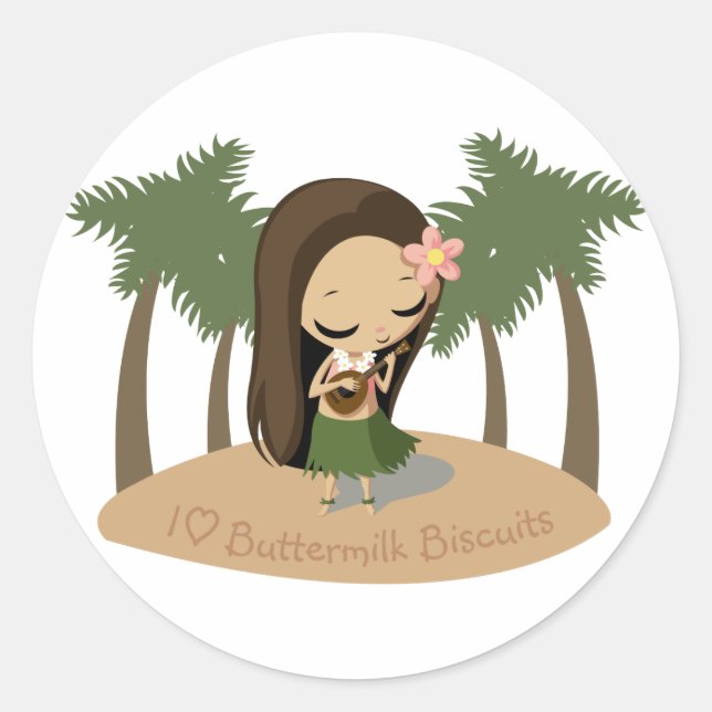 Keilana the Hula Girl Runder Aufkleber (Vorderseite)