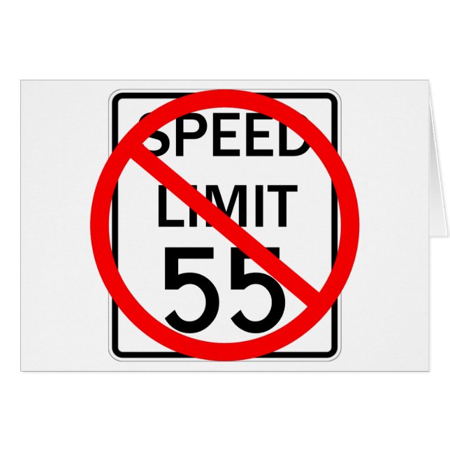 Kein 55 MPH-Höchstgeschwindigkeits-Zeichen (Vorderseite (Horizontal))