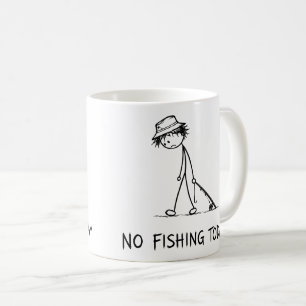 Kein Angeln heute Lustige traurige Stockfigur Angl Kaffeetasse