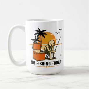 Kein Angeln heute Trauriger Stockmann-Angler für A Kaffeetasse