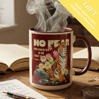 Kein Angst Tiger König Johannes 4:4 Zweifarbige Tasse