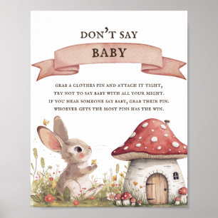 Kein Baby Bunny Baby Shower Poster